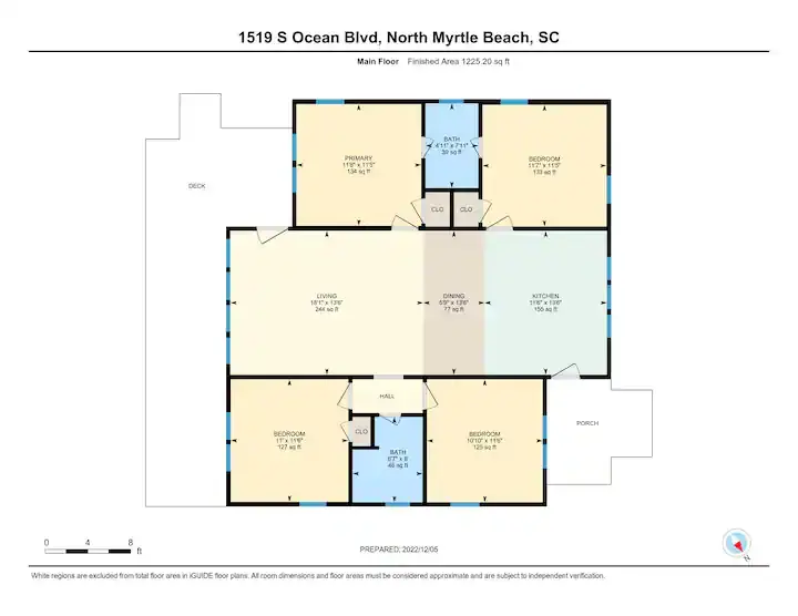 Floor plan of the North Myrtle Beach oceanfront rental